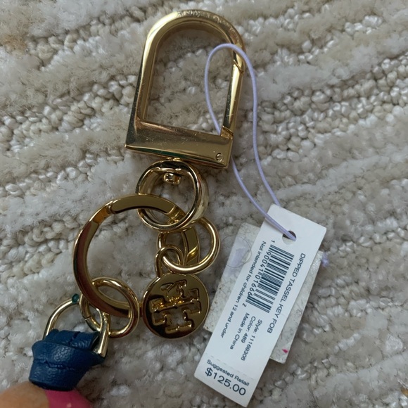 New TORY BURCH Dipped Tassel Key Fob (color tidal wave) - Picture 3 of 6